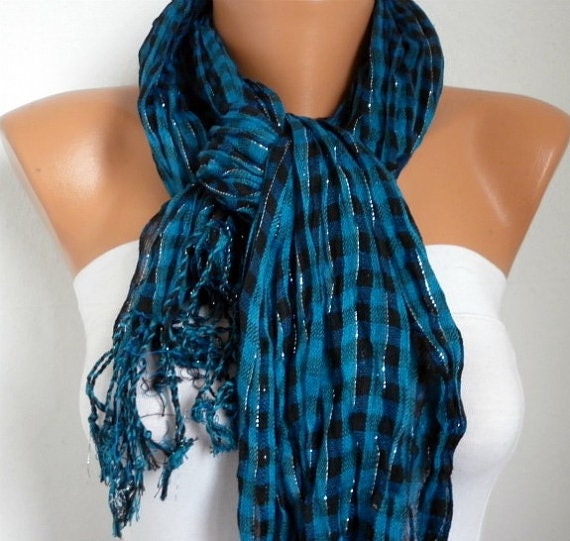 Plaid Women Shawl Scarf - Cowl Scarf - fatwoman