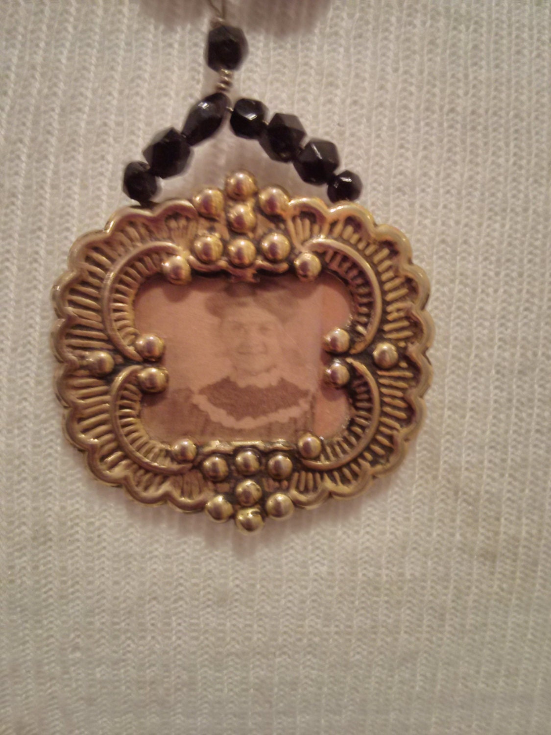 A kinder gentler life Victorian times rememberance mom mother mourning necklace assemblage vintage