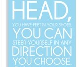 Dr. Seuss Quote "Brains"  Modern Art Print,Typography, Nursery wall decor, Kids Wall Art, Playroom or Classroom wall art-8x10