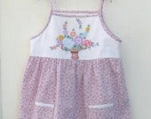 Girls Shabby Chic Dress Sundress Girls size 8 chest 27" Boutique Clothing by WhatGirlsLike Pillowcase Dress