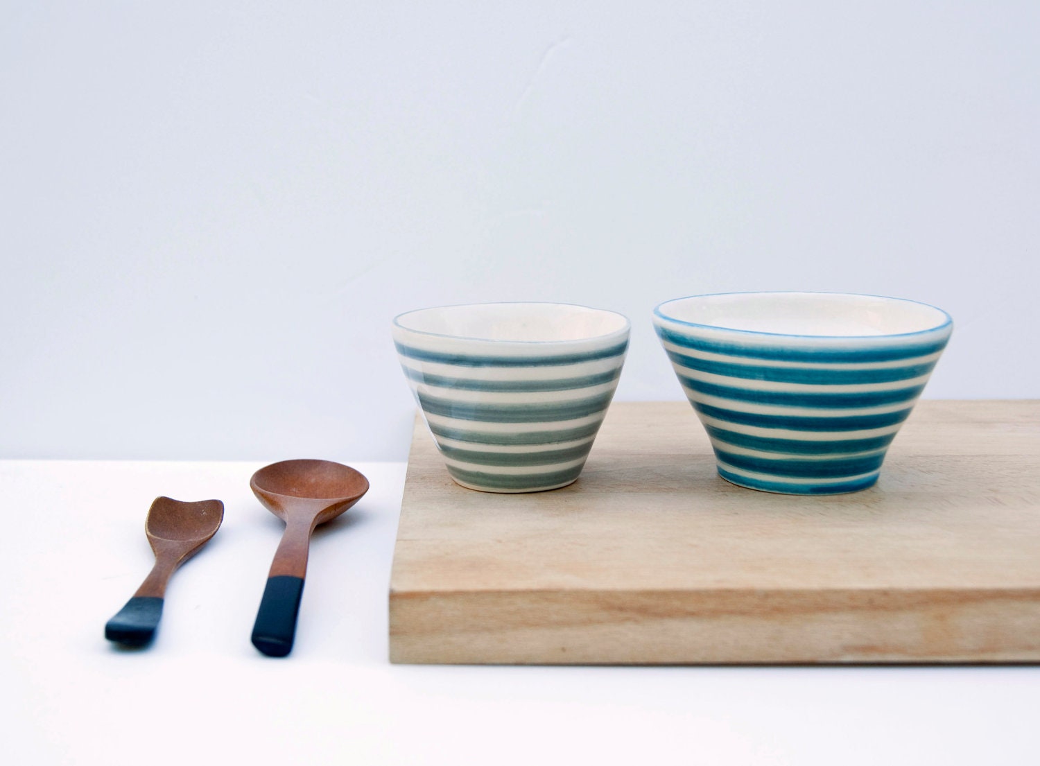 RESERVED FOR MARIA Ceramic Bowls blue and gray / Pottery bowls / Kitchen or tableware bowls /