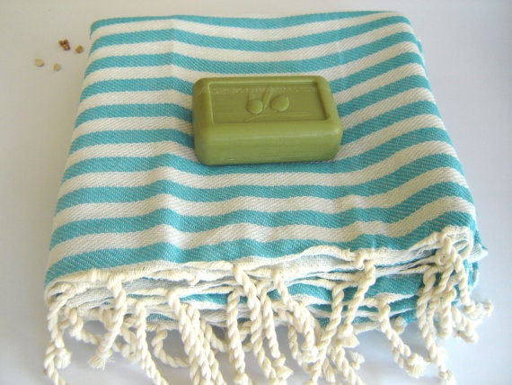 Premium Turkish Towel, Peshtemal, Beach towel, bath towel, hammam towel, spa, yoga, natural cotton, Turquoise