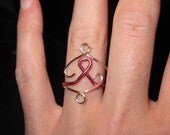 Wire Wrapped Awareness Ribbon MADE to ORDER Ring
