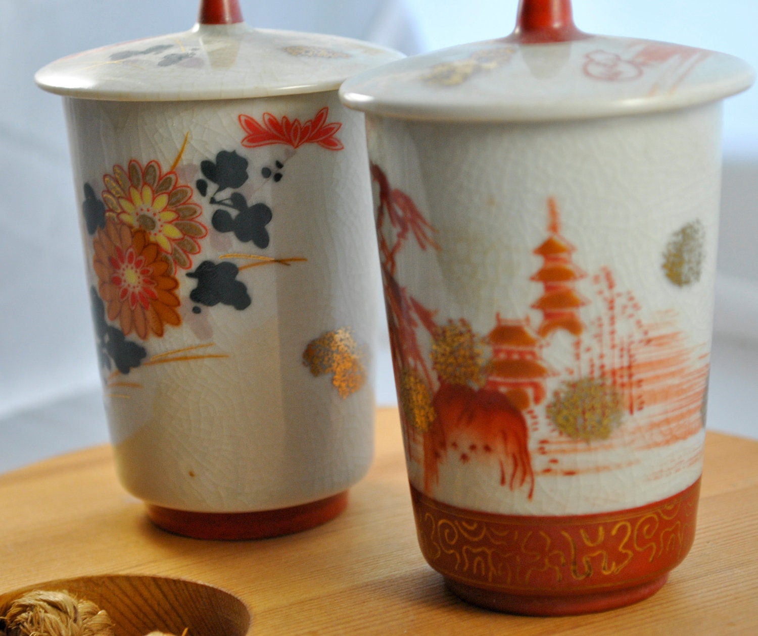 Japanese Ceramic Cups with Lids