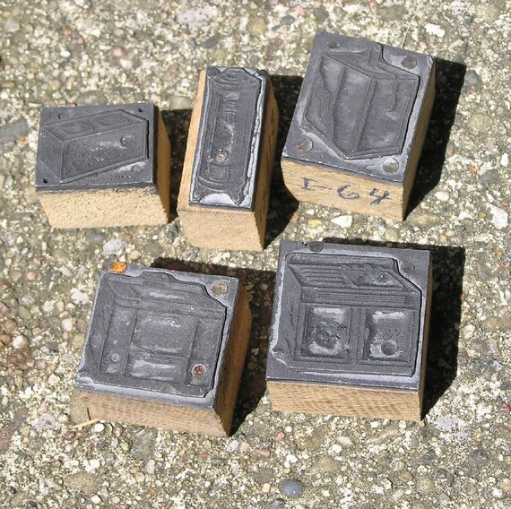 Wood and Metal Print Block by CuckooBeeVintage on Etsy