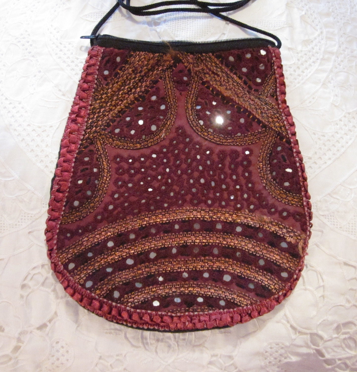 Treasure mirrored and embroidered bag