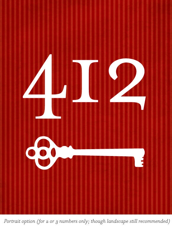 Custom House Number Art Print / Typography Wall Art Poster / Choose your Style / 8x10 Digital Print / Personalized Home Decor