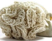 Bath Puff, White Hemp, Washable, Naturally Mildew Resistant Shower Puff