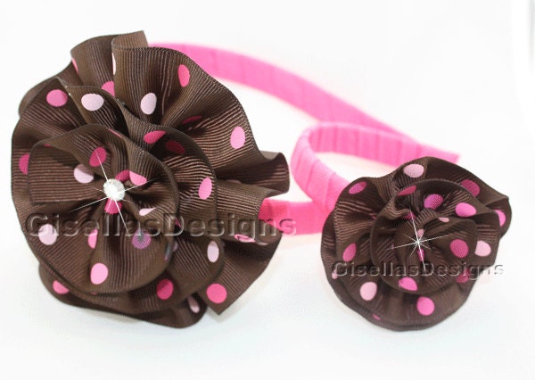 My Doll and Me Flower Headband Set/ American Girl doll Matching Flower Headband Set