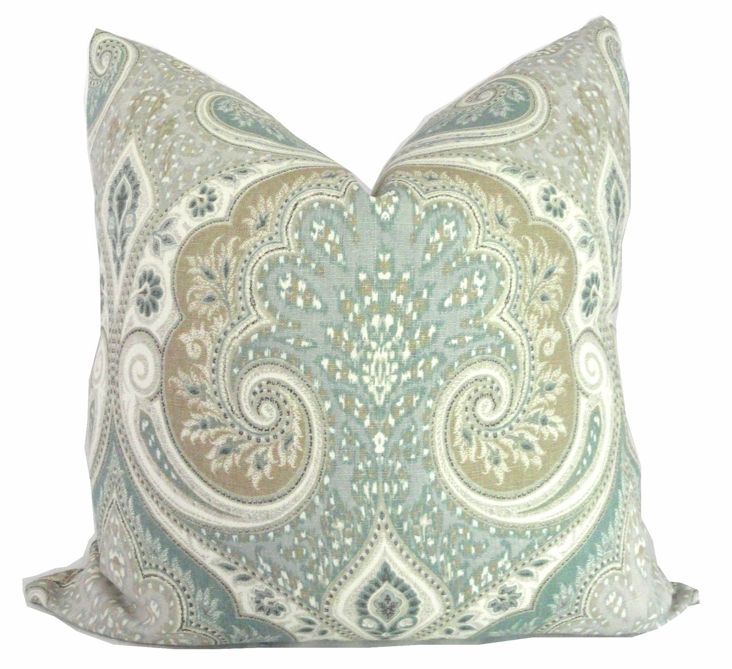 Kravet Light Blue, Tan, Gray Ikat Decorative Pillow Cover  18x18, 20x20 or 22x22, Accent Pillow, Throw Pillow