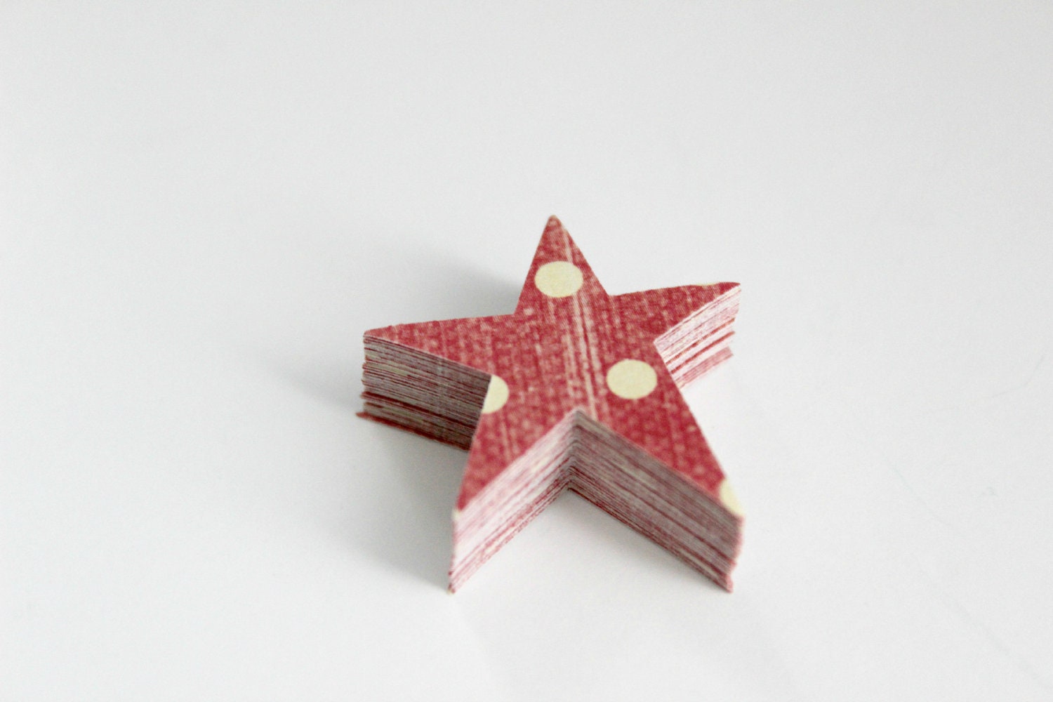 Star Die Cuts - Red & Cream Polka Dot - Vintage Inspired