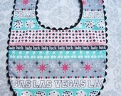 VEGAS BABY - Baby Bib -Black Trim
