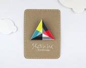 Geometric Modern Brooch Triangle - Kaleidoscope