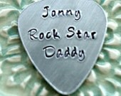 Custom Guitar PIck - Personalized Guitar Pick - Aluminum Guitar Pick - Hand Stamped Plectrum