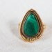 Vintage Native American Ring Malachite 12 Carat Gold Filled Bell Silver