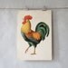 R is for Rooster : Extra Large Vintage Picture Flash Card