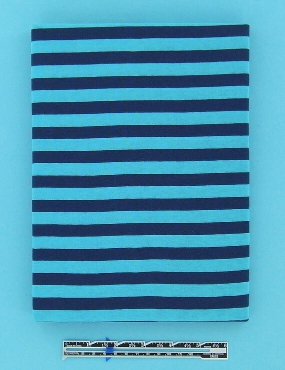CONTEMPORARY STRIPES cotton single jersey in turquoise, 1 m (1.10 yards)