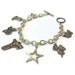 Western Bracelet Silver Jewelry Charm Jewellery Unique Everyday Texas Gun Star Boots Saddle Longhorn Chain B-291