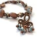 Copper Bracelet Blue Bracelet Trefoil Charm Lampwork Glass Bead B-87-L