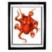 The Octopus Nautical Orange Red Vintage Style Art Print