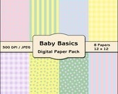 Baby Basics Digital Paper Pack - Digital Scrapbooking Set, Baby Backgrounds