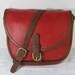 Vintage AUTHENTIC COACH Saddle Bag Red Leather USA Purse Unique Serial