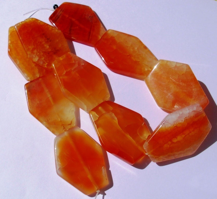 10 AGATE Gemstone Beads 40x30x5mm - COD8990