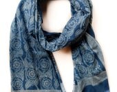 Block Printed Scarf - Indigo