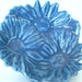 Vintage Pottery Dish Blue Daisy Flowers 60s