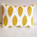 Lumbar Pillow Cover - 12 X 18 Inch Yellow and White Ikat. Decorative Pillow - Throw Pillow Cover - Accent Pillow. Lumbar