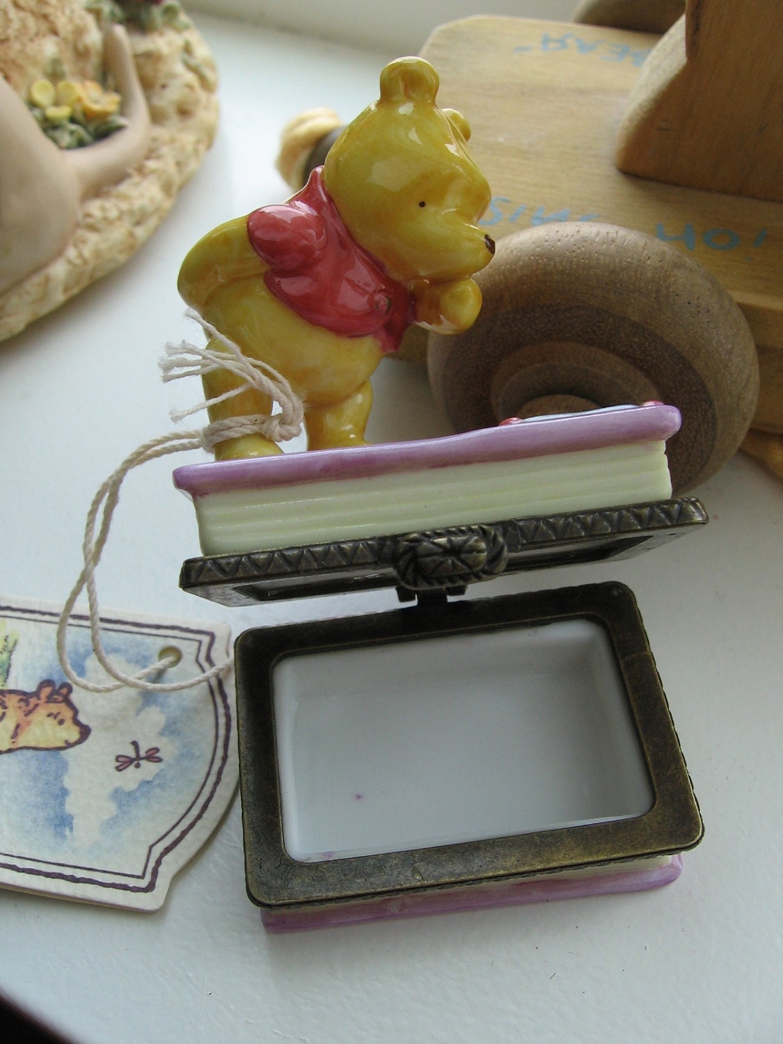 Classic Pooh Porcelain Hinge Box- Baby's Treasures