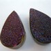TITANIUM Coated DRUZY Beads, Top Drilled Set of 2, Lot 12