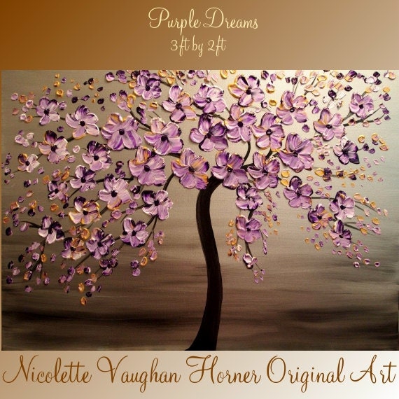 Original abstract contemporary fine art palette knife signature floral painting by Nicolette Vaughan Horner
