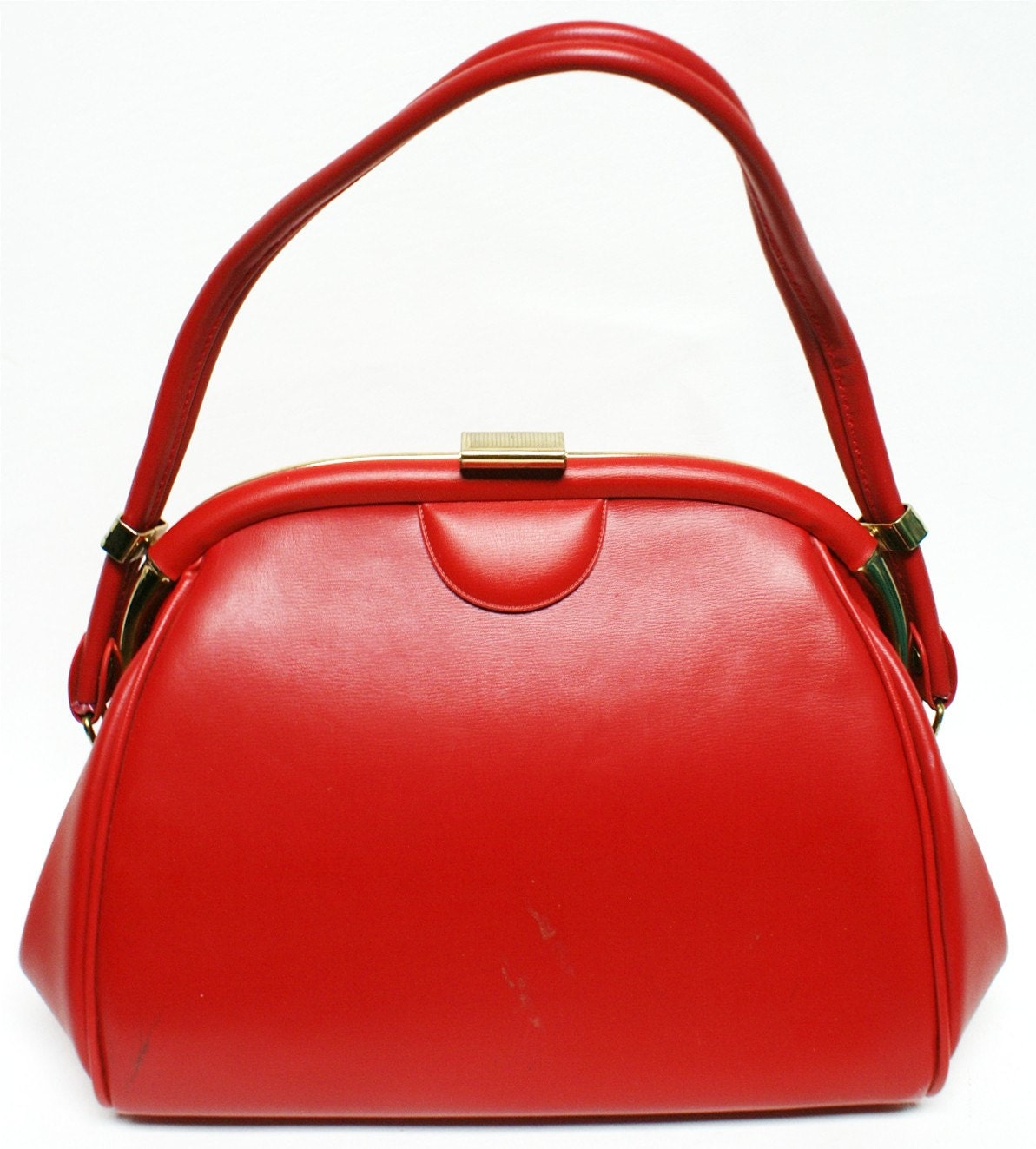 The LIPSTICK RED Vtg 50s 60s Pinup Rockabilly Handbag Purse