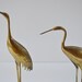 Set of 2 Brass Crane Figurines Brass Bird Figurines