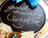 Handcrafted silver chalkboard robin egg blue cottage shabby chic by Lisa Rice