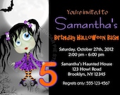 Printable Halloween Birthday party, Invitation Custom Personalized Digital File, DIY Printable