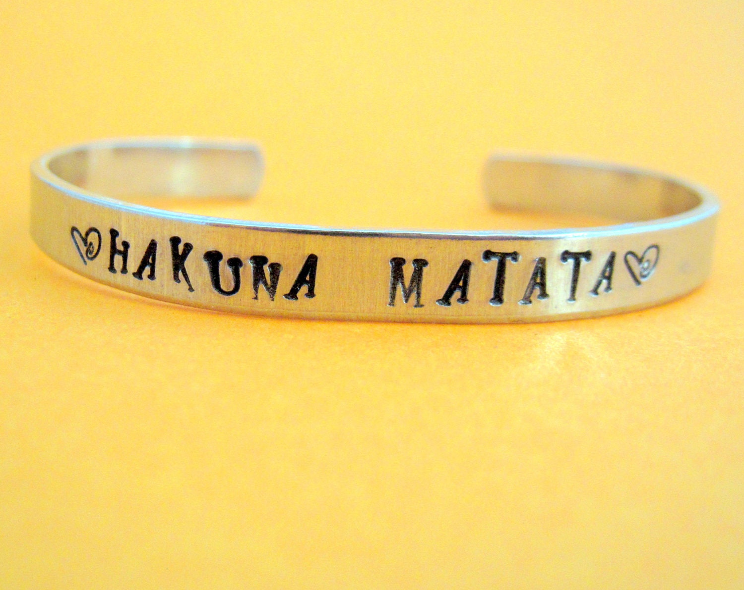 Hakuna Matata - Disney Lion King Bracelet - Hand Stamped Aluminum Cuff - customizable