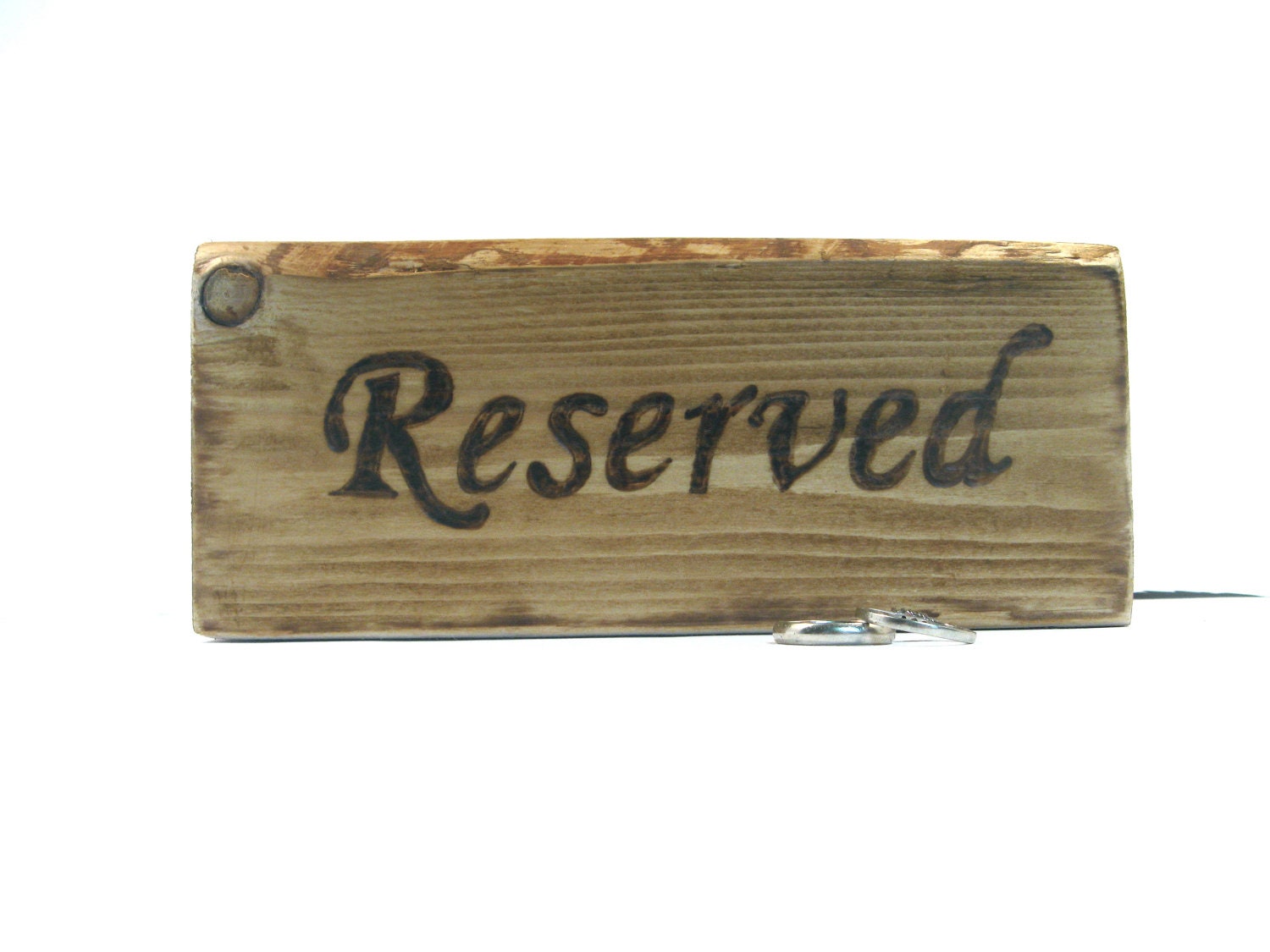 Rustic Wedding Decor. TWO sided wood burned Wedding sign for Reserved seating.