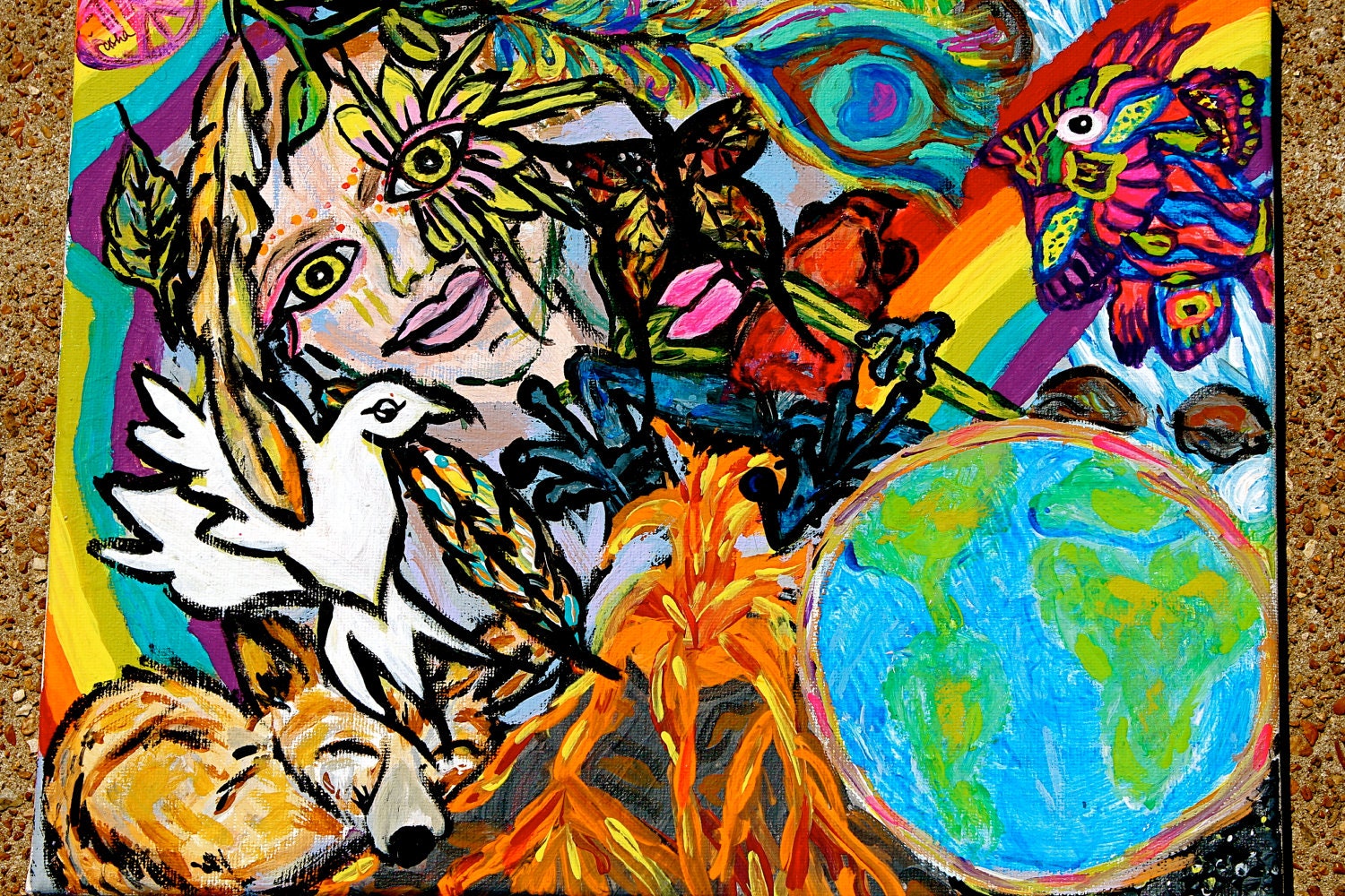 SALE: Original Acrylic on Canvas - "Gaia Spirit" - 11x14