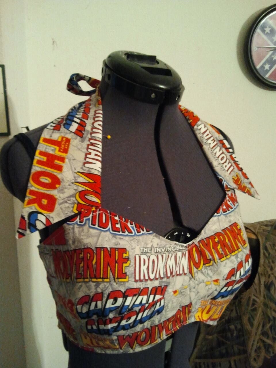 Rockabilly Pinup Custom made Comic Book Winged 40s Halter Top