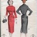 Vintage 50's Slim Skirt Yoked Fitted Inverted Back Pleat Peplum Jacket Size 14 Bust 34 Butterick 8013 UNCUT FF
