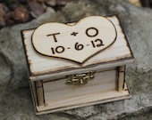 Wedding Ring Pillow (Box), Ring Bearer Box, Personalized, Filled With Moss Rustic Wedding