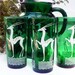 Green GAZELLE PITCHER & TUMBLERS Set - Anchor Hocking Depression Glass Iced Tea or Lemonade Set - Free Shipping