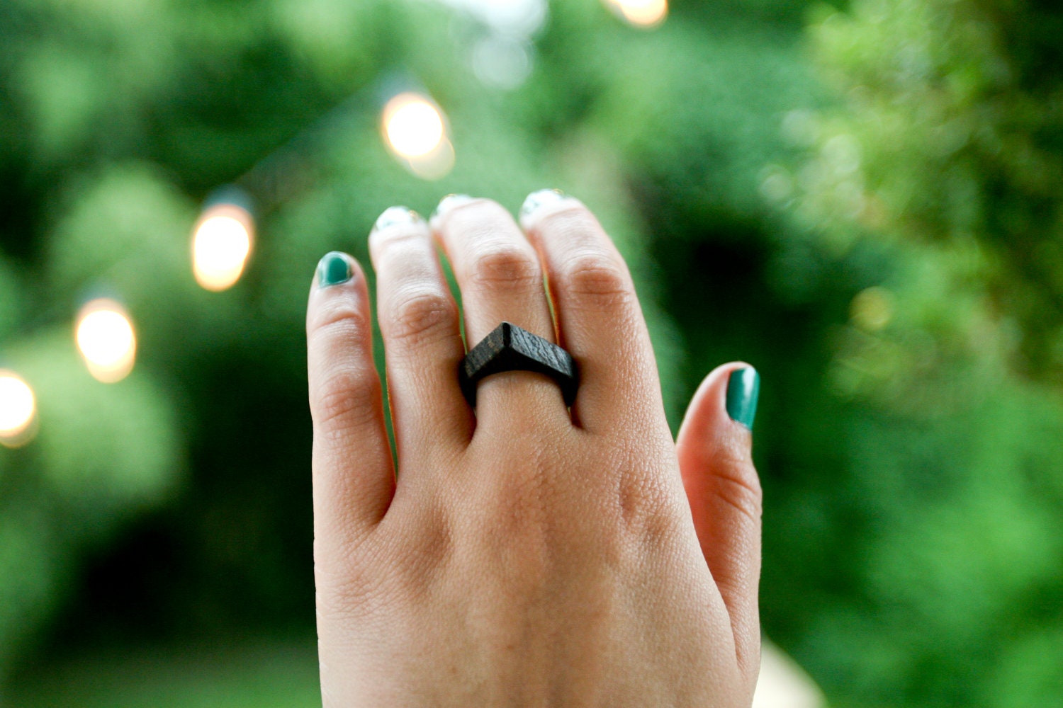 Ouija Wood Ring - size Medium