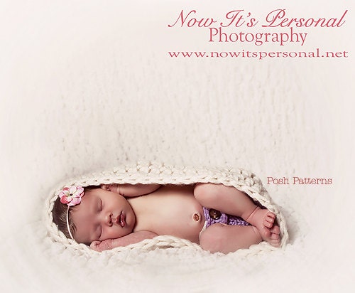 Crochet PATTERN - Newborn Pod Nest Bowl - Instant Download PDF 105 - Photography Prop Pattern