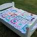 Crocheted Doll Blanket, Newborn Blanket, Daisy Flower Granny Square for an American Doll, Afgan Baby Blanket