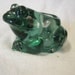 Vintage Green Glass Frog Candle Holder made by Indiana Glass Mint Condition Only 8 USD