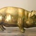 Large Solid Brass Pig