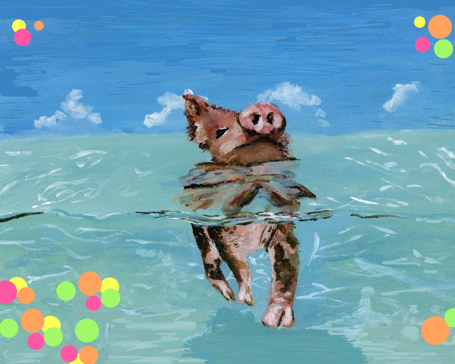 Yes, I Swim (Pig) Print